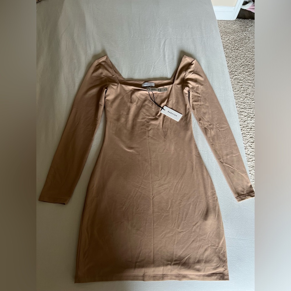 Aritzia Contour Squareneck Longsleeve Mini Dress